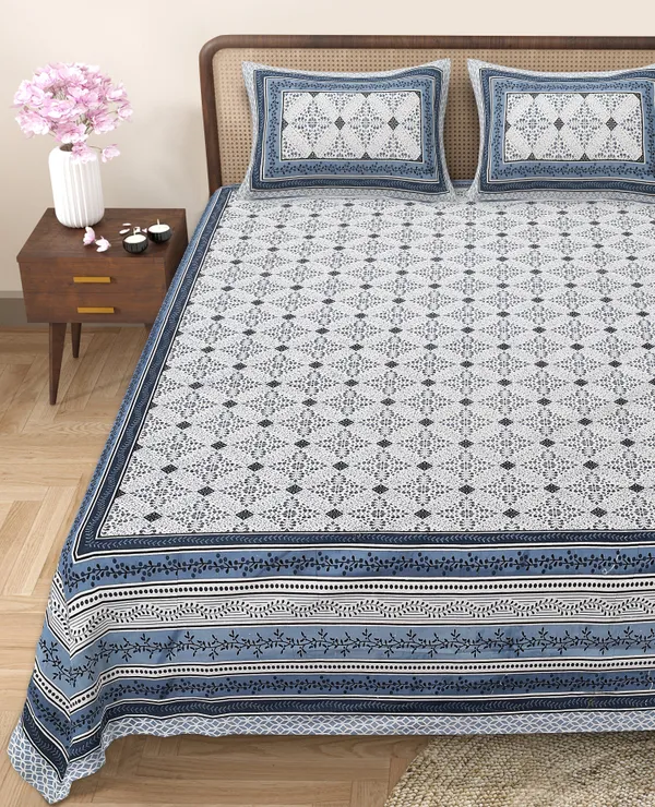 Blue_Sapphire_Cotton_Sapphire_Elegance_Double_Bedsheet_With_Pillow_Cover_90_X_108_Cm